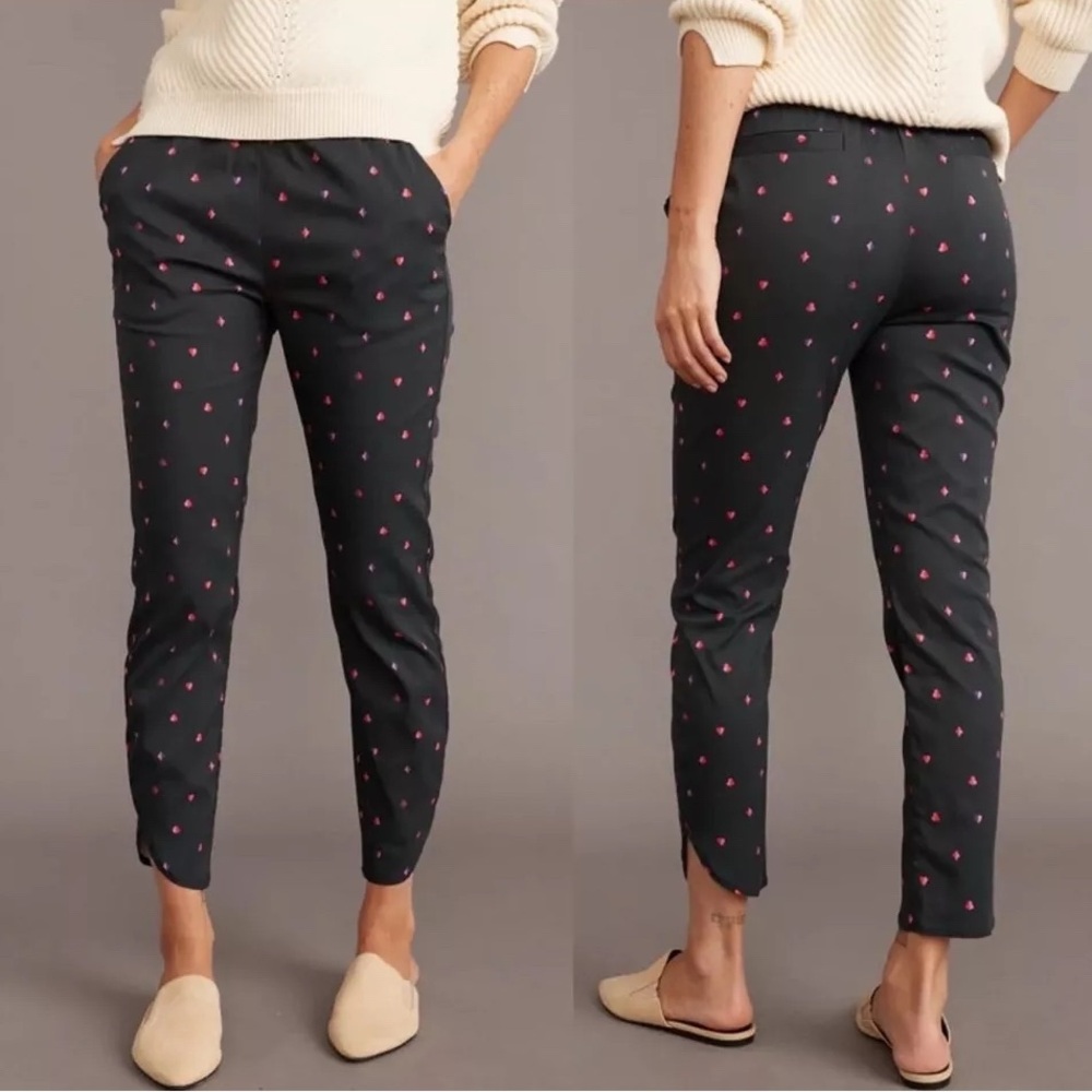 Marine Layer Allison ankle pant. Heart print. Medium.